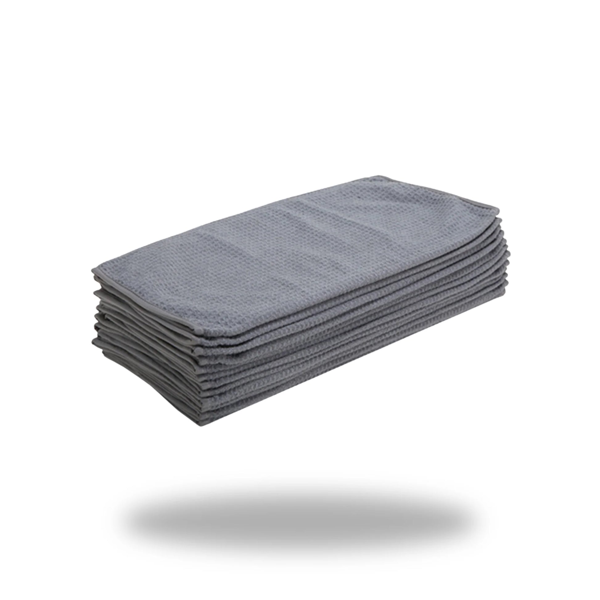 Gray Waffle Weave Microfiber Towels 16" X 24", 12-Pack