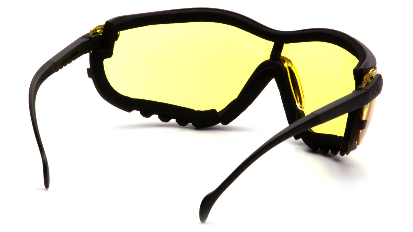 Pyramex Black Frame/Amber Anti-Fog Lens Safety Glasses