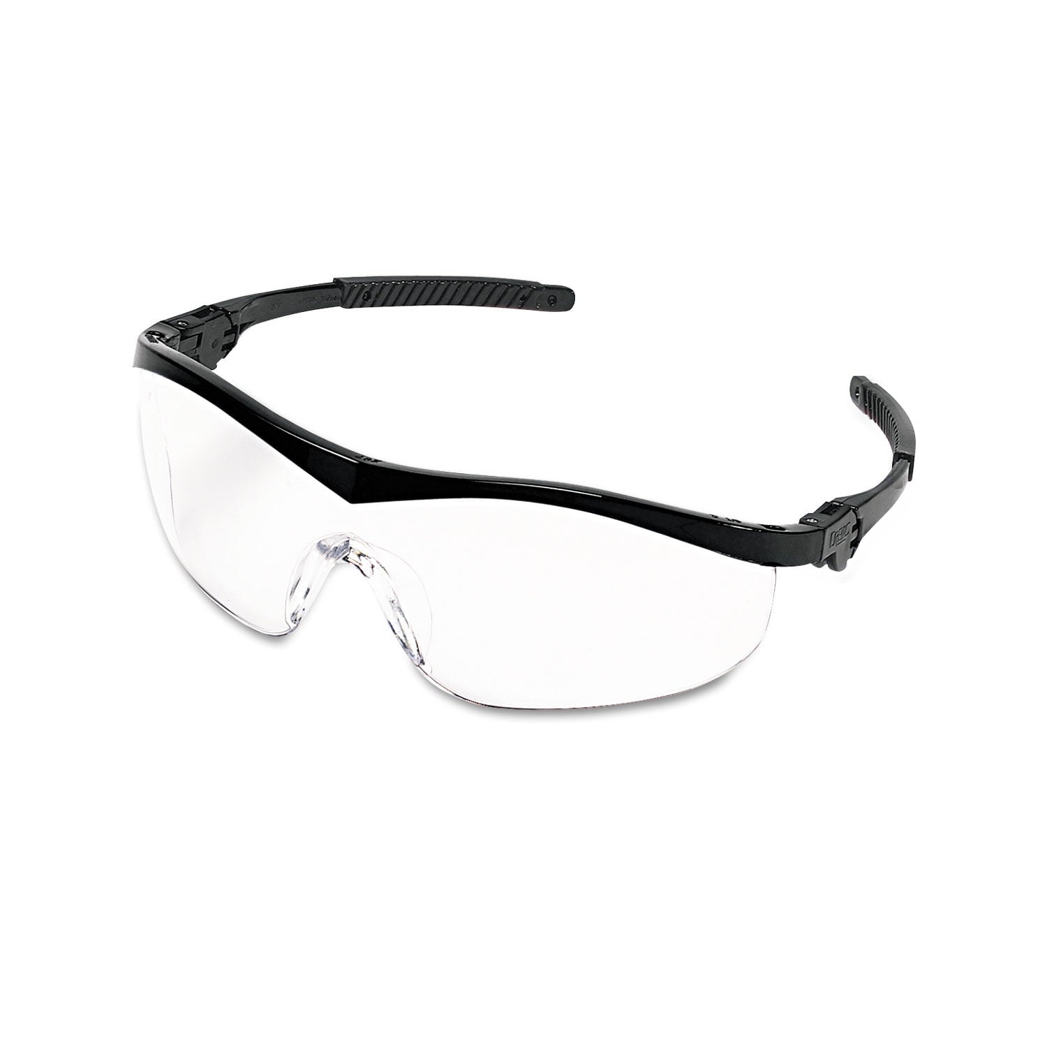 MCR SAFETY Storm Black Nylon Frame Wraparound Safety Glasses - Clear Lens (12-Piece/Box)