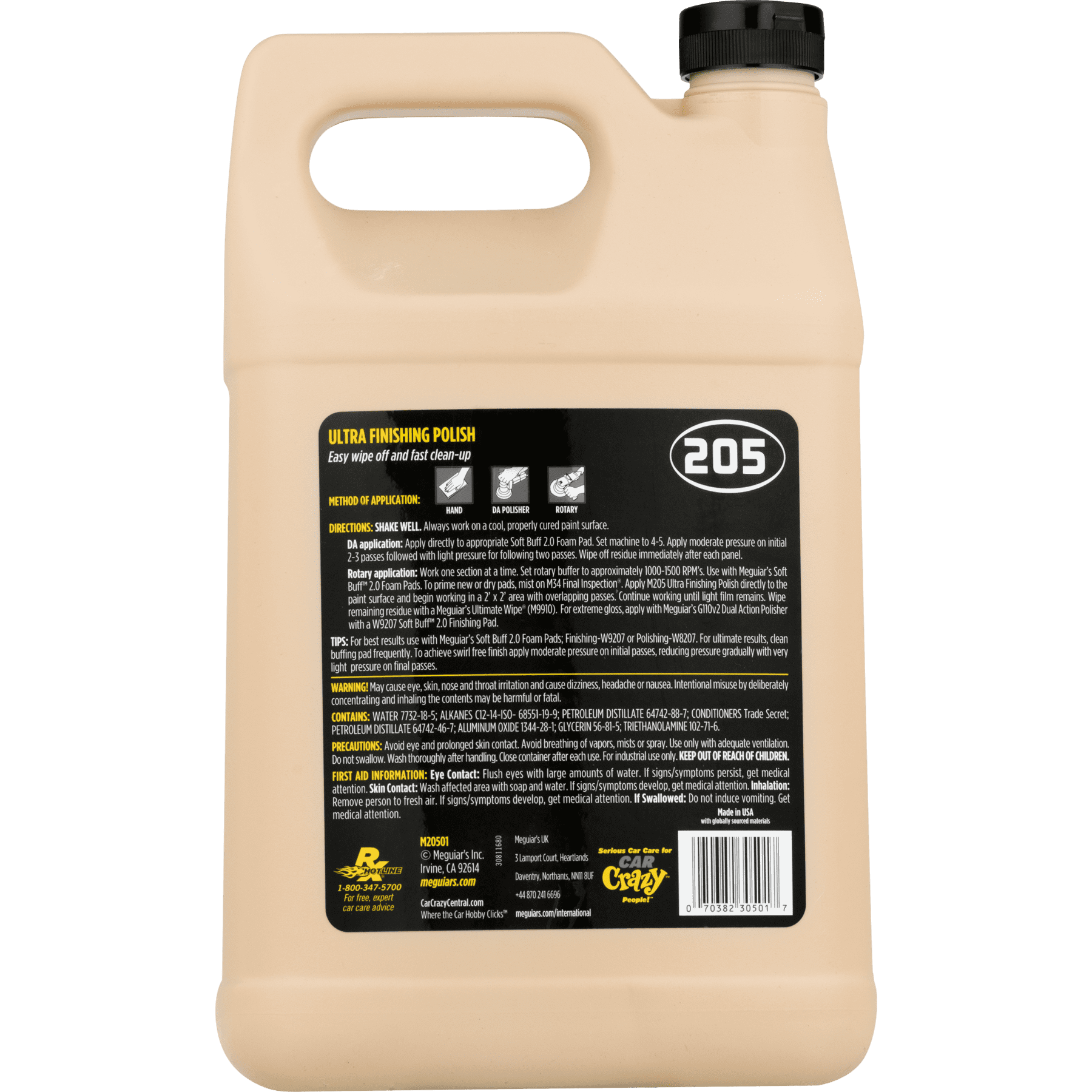 Meguiar's M205 Mirror Glaze Ultra Finishing Polish,M20501, 1 Gal