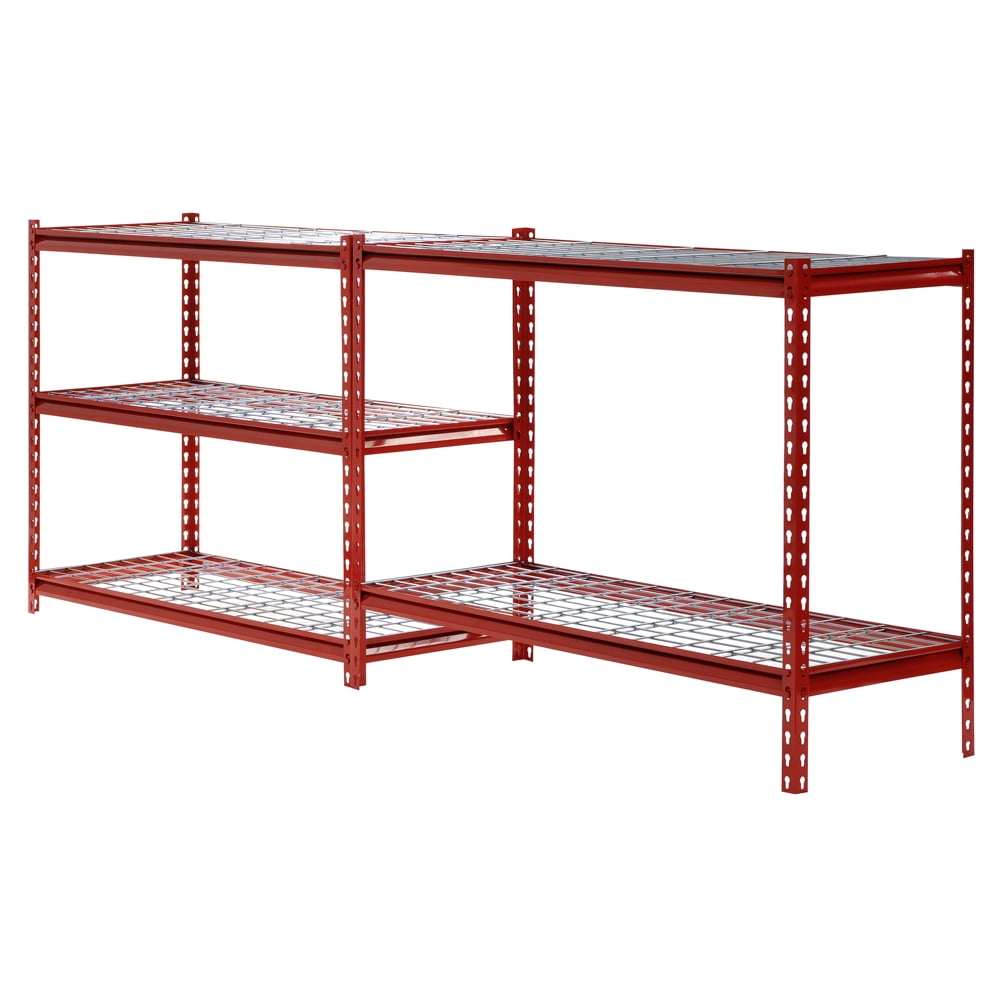 48"W X 24"D X 72"H 5-Tier Steel Shelving; 4,000 Lbs. Total Capacity; Red