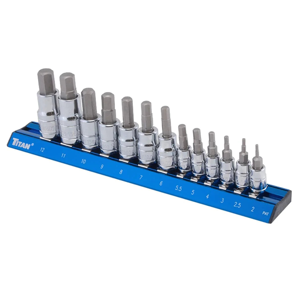 Titan 16124 13-Pc Metric Hex Bit Socket Set