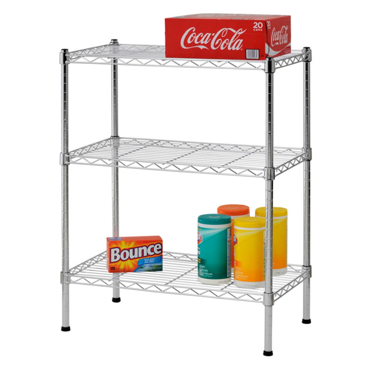 Chrome 3-Tier 24"W X 14"D X 30"H Wire Shelving Unit