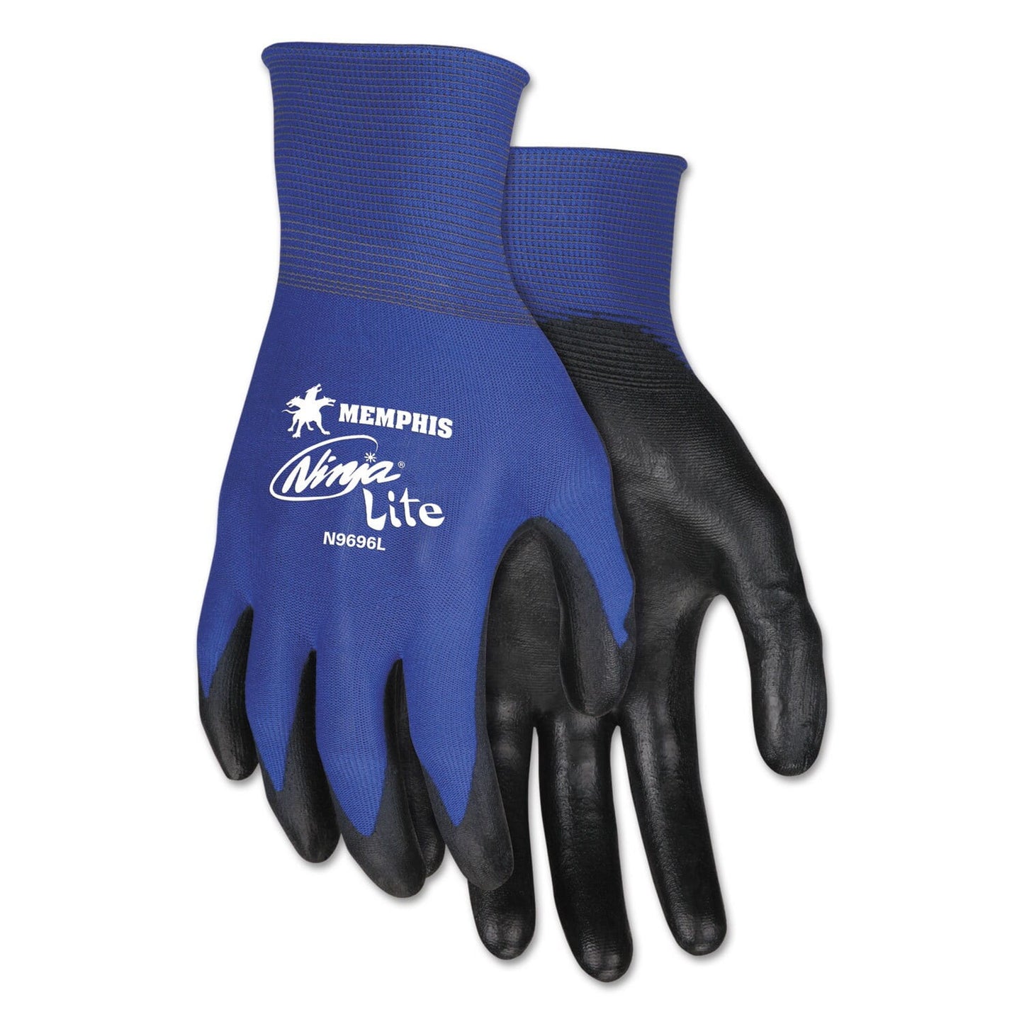 MCR Safety Ultra Tech Tactile Dexterity Work Gloves, Blue/Black, Medium, 12 Pairs -CRWN9696M