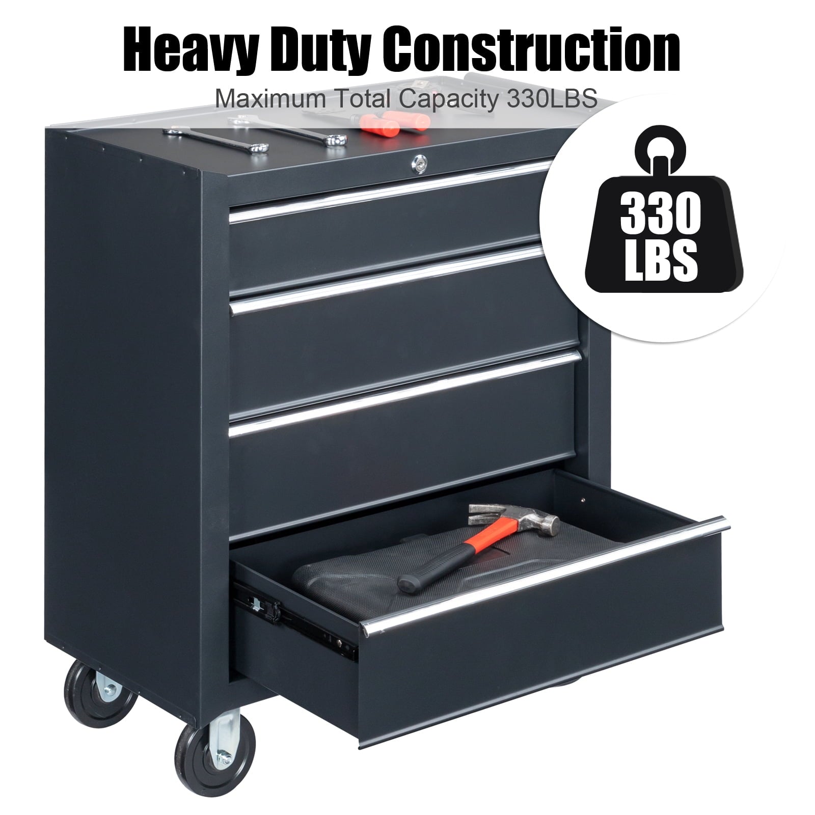 4-Drawer Tool Chest Rolling Tool Cabinet with Wheels for Auto Mechanics