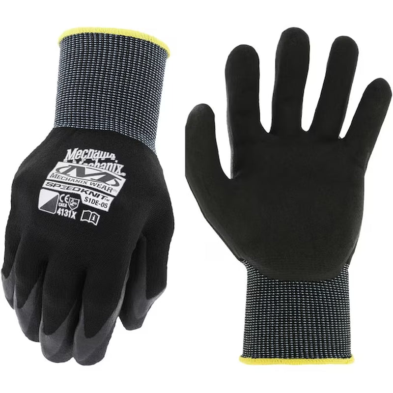 MECHANIX WEAR Black Nitrile Dipped Nylon Gloves, (1-Pair)