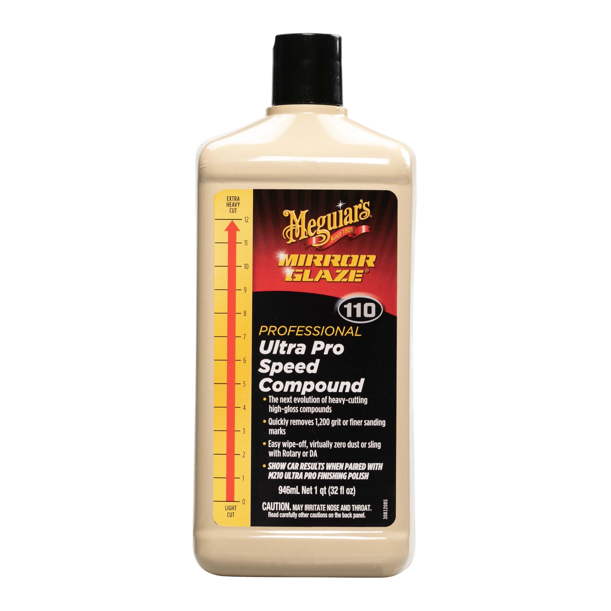 Meguiar's M110 Mirror Glaze Ultra Pro Speed Compound - Heavy Cut, High Gloss, M11032, 32 Oz