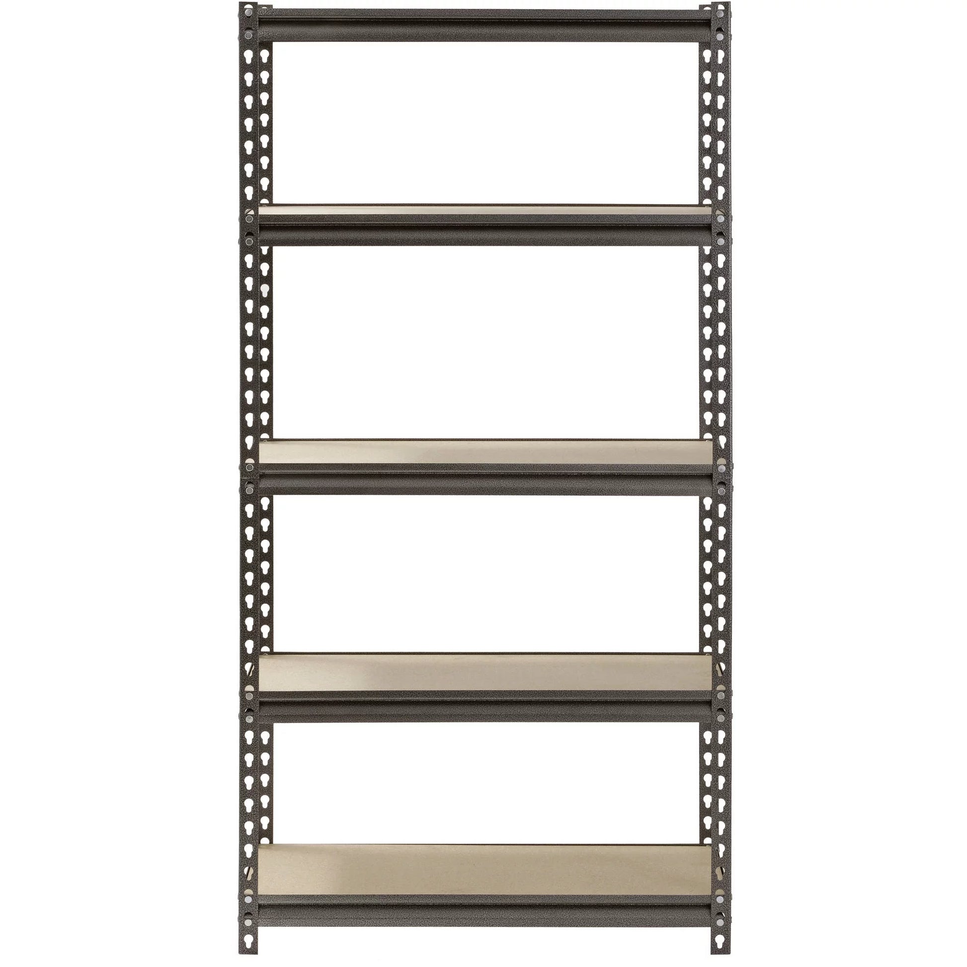 30"W X 12"D X 60"H 5-Shelf Steel Freestanding Shelves, 500 Lbs. Capacity per Shelf; Silver