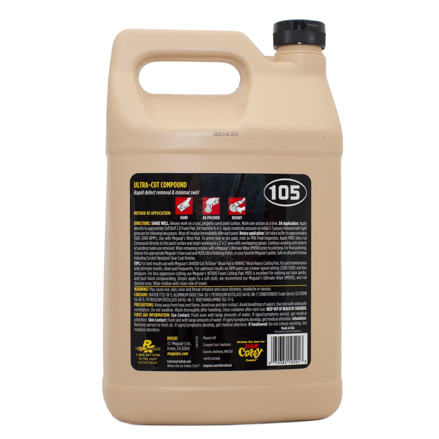 Meguiar's M105 Mirror Glaze Ultra-Cut Compound, M10501, 1 Gal