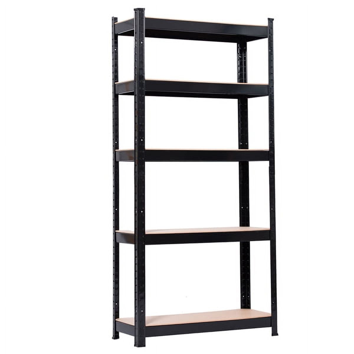 30"W X 12"D X 60"H, 5-Tier Steel Shelving, 500 Lbs. Capacity per Shelf, Black