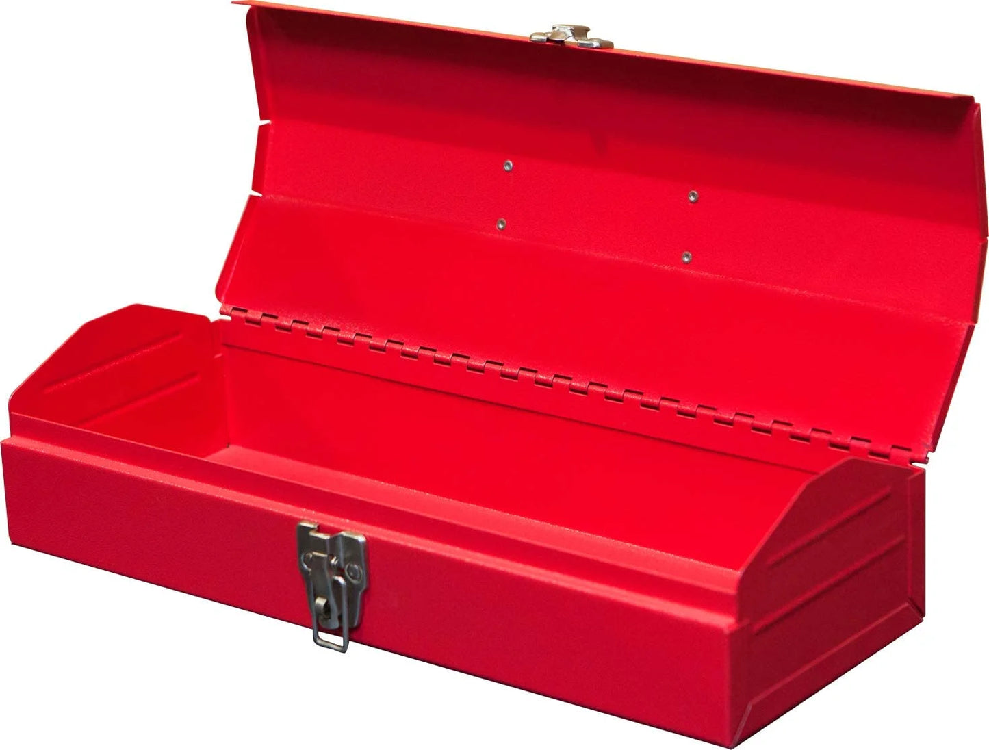 Torin 16" Hip Roof Style Portable Steel Tool Box with Metal Latch Closure, Red, B102TB