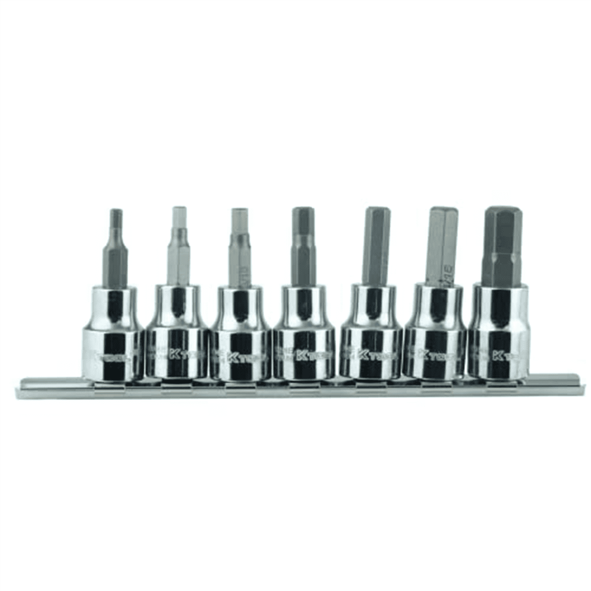 K Tool Socket Hex Bit Set 3/8" Drive SAE, 7 Piece