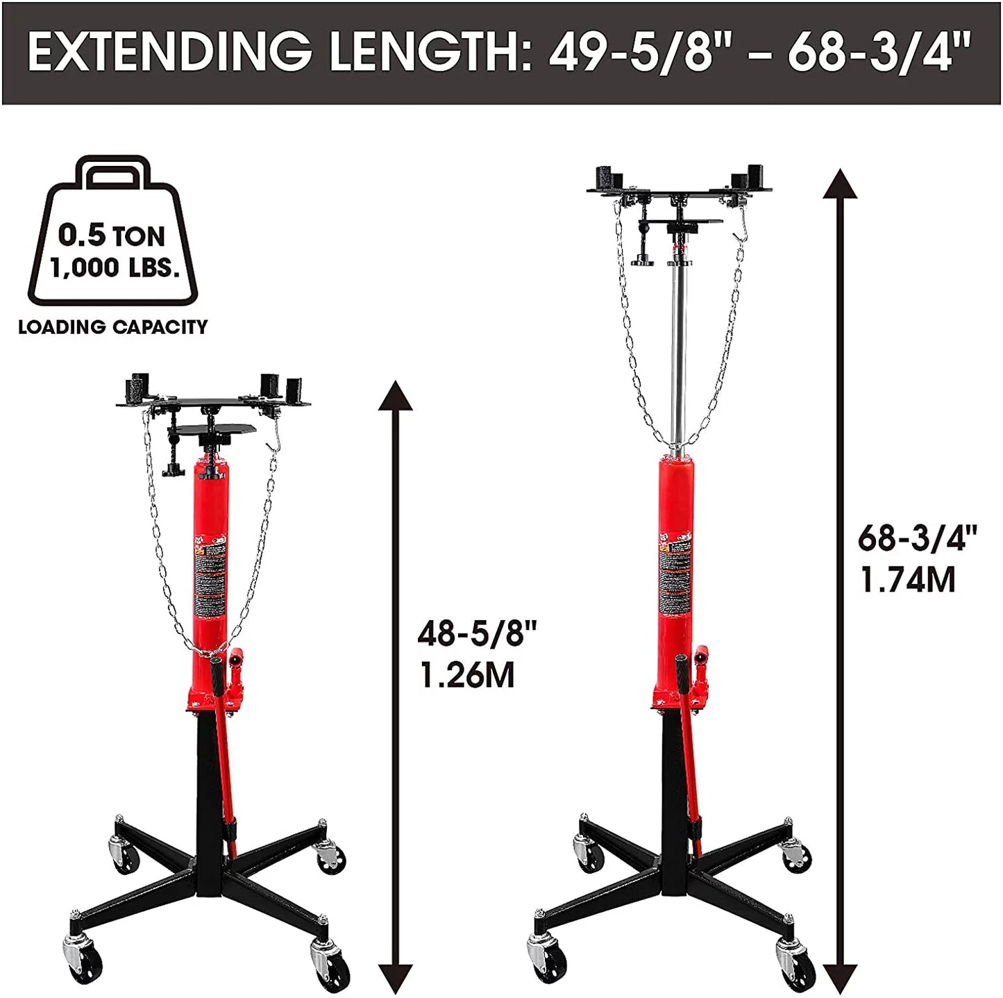 Torin BIG RED Hydraulic Telescoping Transmission Jack,Dmtr4053