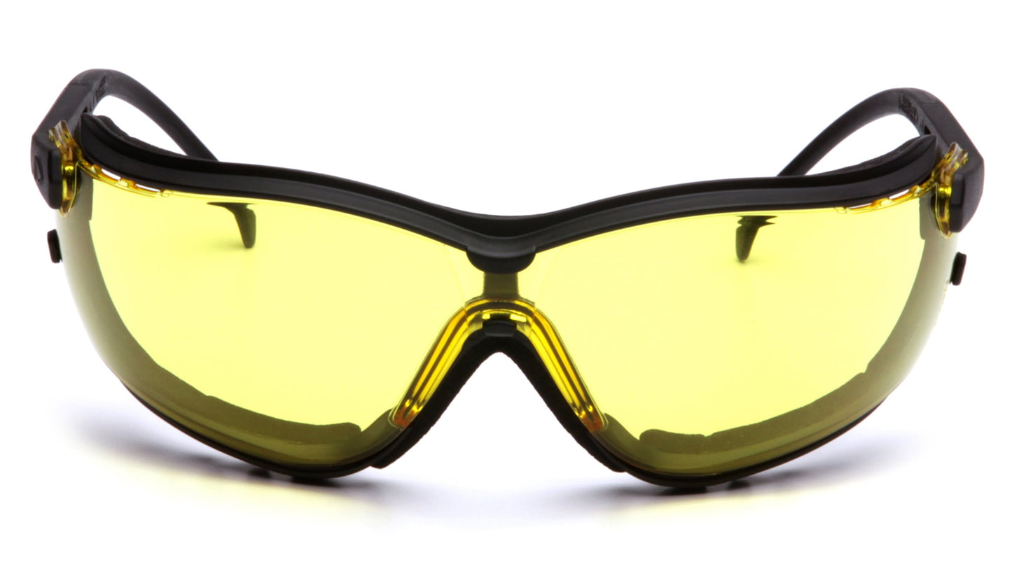 Pyramex Black Frame/Amber Anti-Fog Lens Safety Glasses