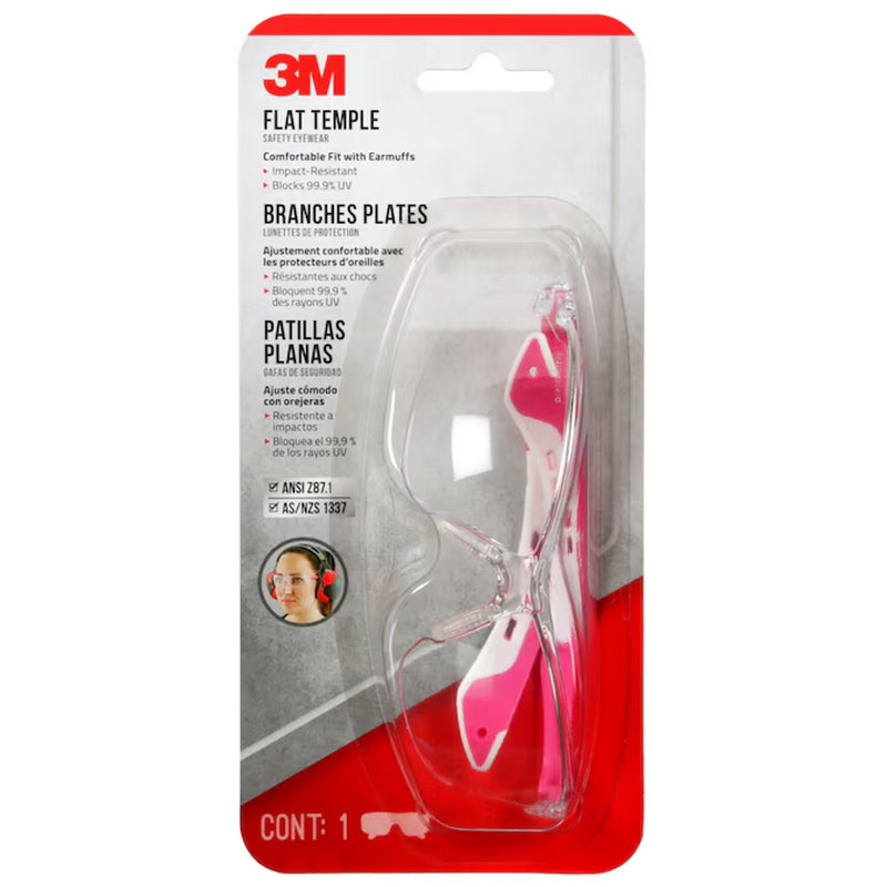 3M Flat Temple Plastic Safety Glasses