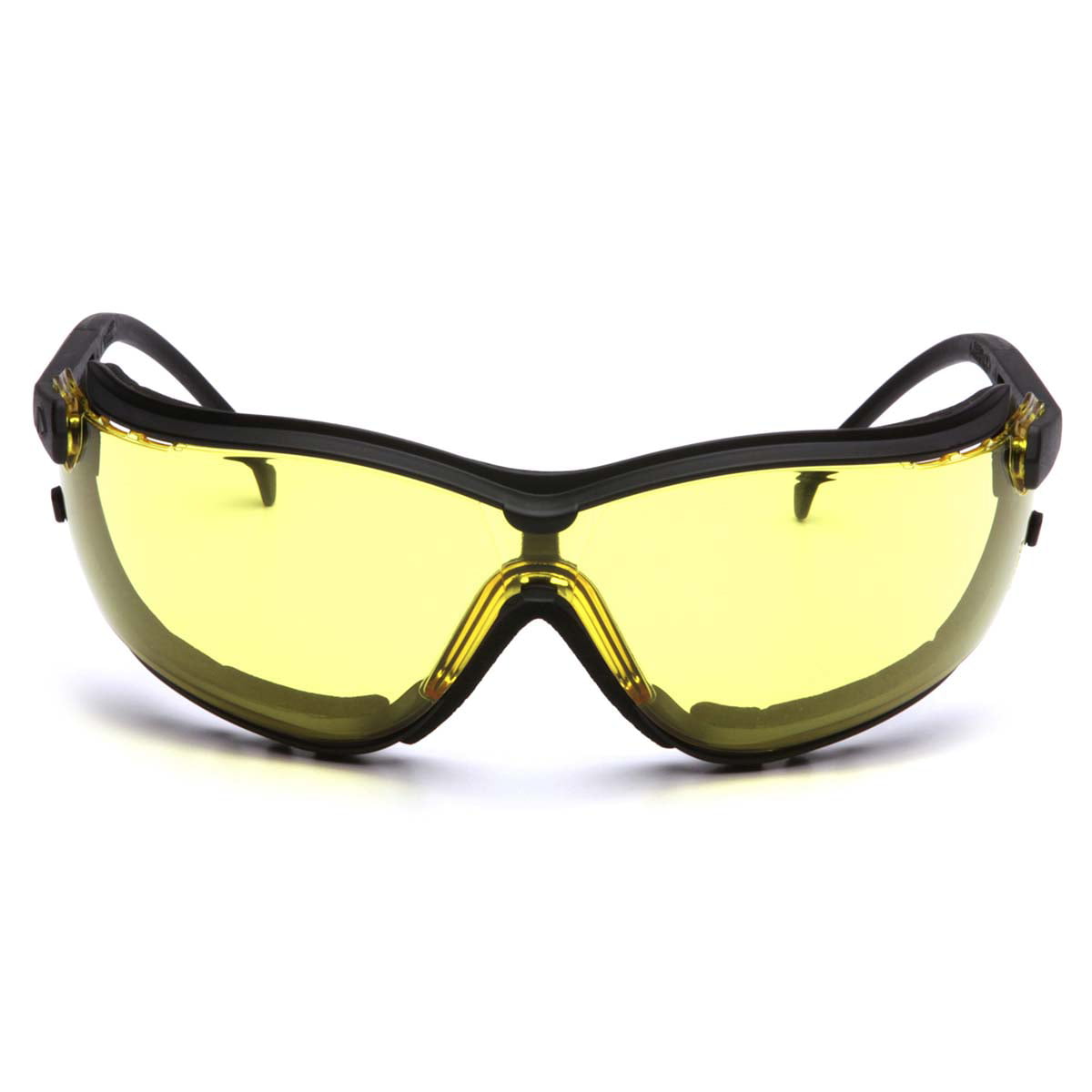 Pyramex Black Frame/Amber Anti-Fog Lens Safety Glasses