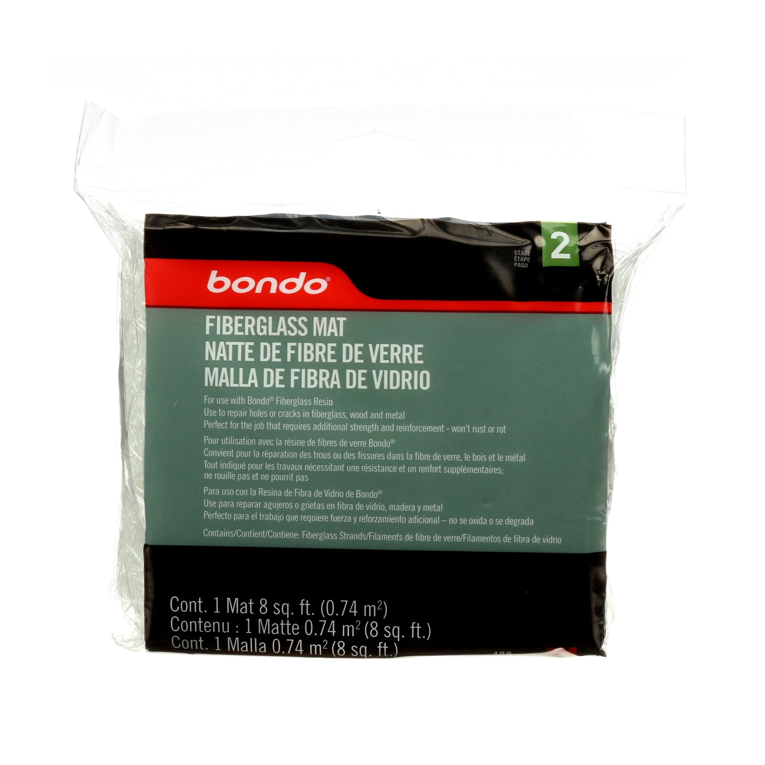 Bondo Fiberglass Mat, Use to Repair Holes or Cracks in Fiberglass, Wood and Metal, 1 Mat, 8 Sq. Feet