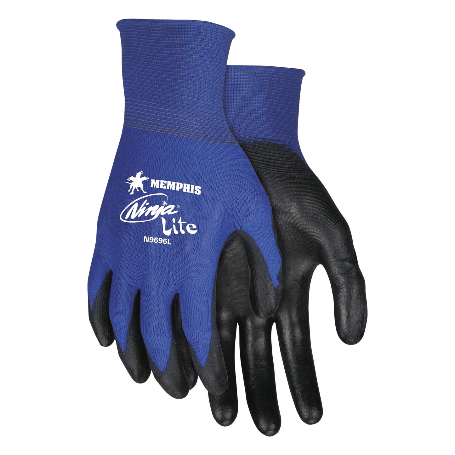 MCR Safety Ultra Tech Tactile Dexterity Work Gloves, Blue/Black, Medium, 12 Pairs -CRWN9696M