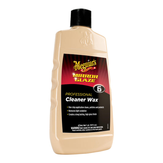 Meguiar's M06 Mirror Glaze Cleaner Wax, M0616, 1 Bottle,16 Oz