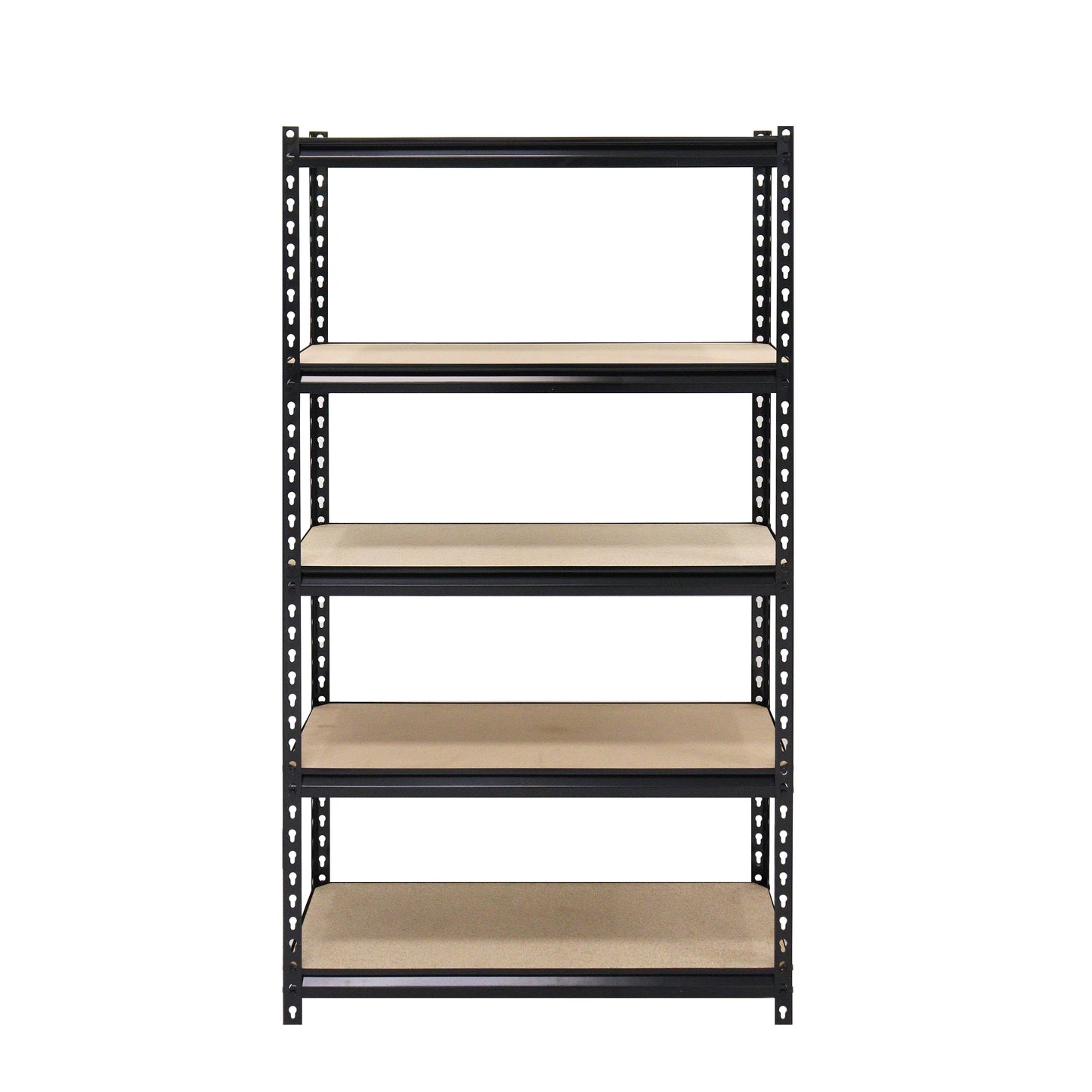 30"W X 12"D X 60"H, 5-Tier Steel Shelving, 500 Lbs. Capacity per Shelf, Black