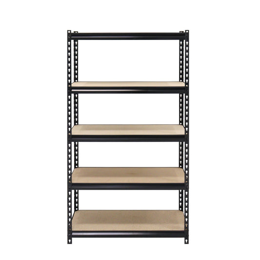 30"W X 12"D X 60"H, 5-Tier Steel Shelving, 500 Lbs. Capacity per Shelf, Black