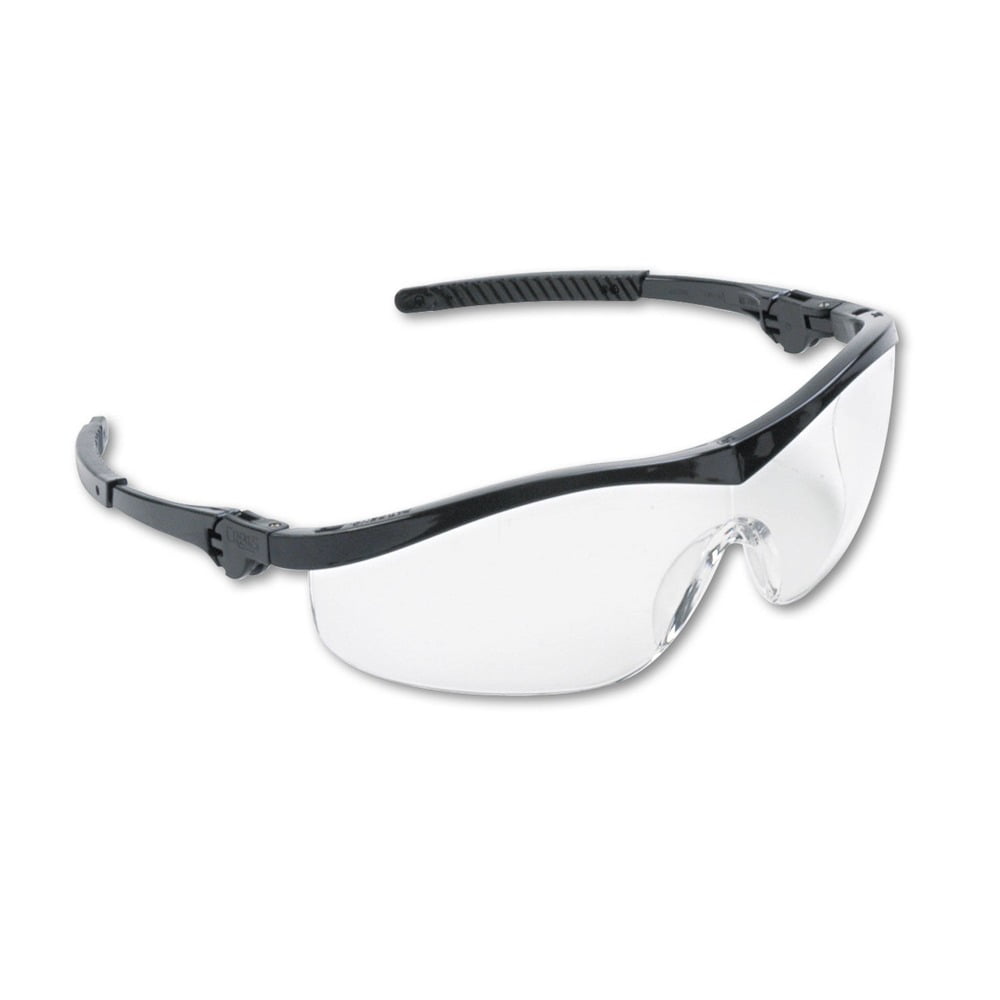 MCR SAFETY Storm Black Nylon Frame Wraparound Safety Glasses - Clear Lens (12-Piece/Box)