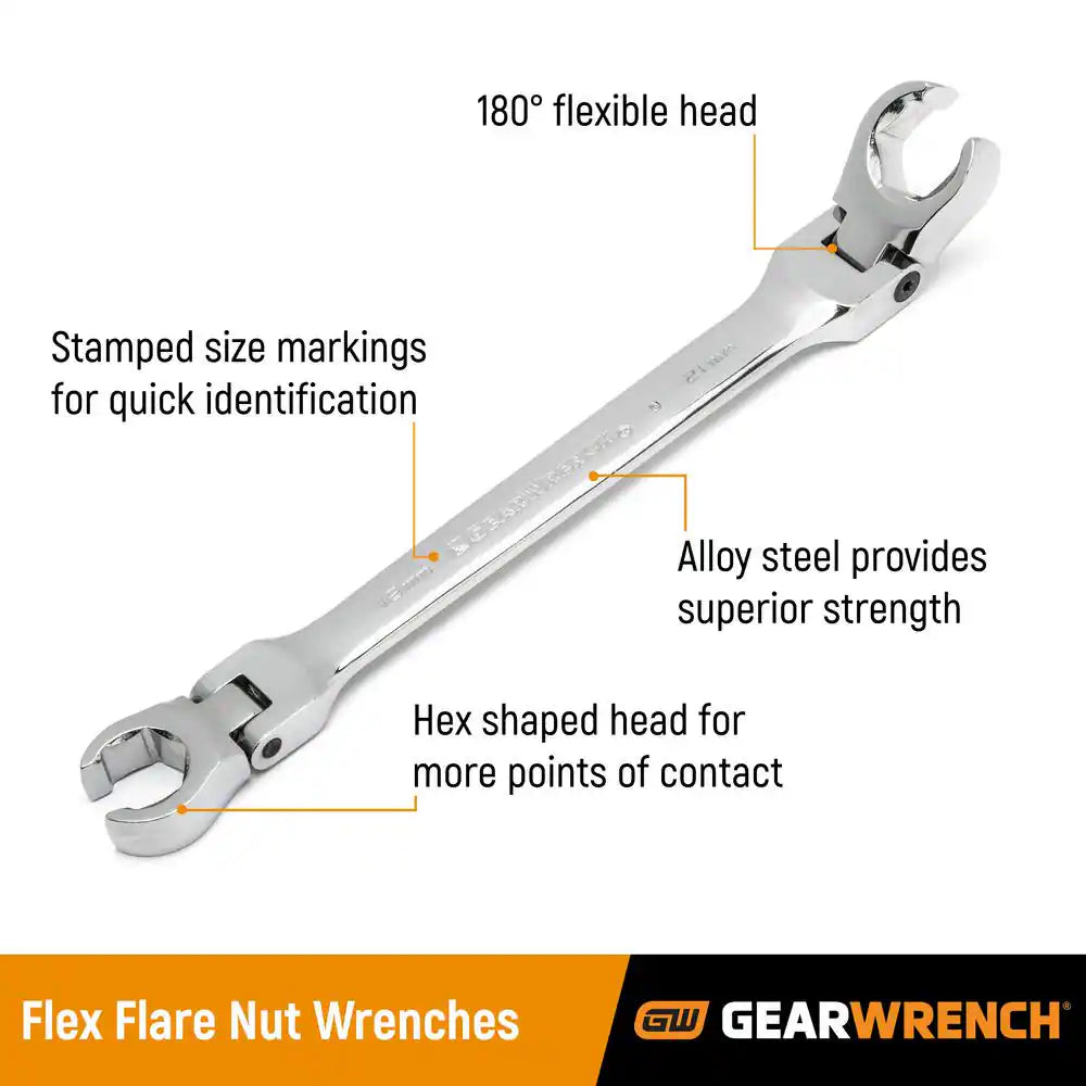 GEARWRENCH Metric Flex Flare Metric Nut Wrench Set (6-Piece)