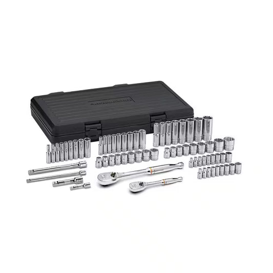 68 Piece 1/4" & 3/8" Drive 6 & 12 Point Standard & Deep SAE/Metric Mechanics Tool Set