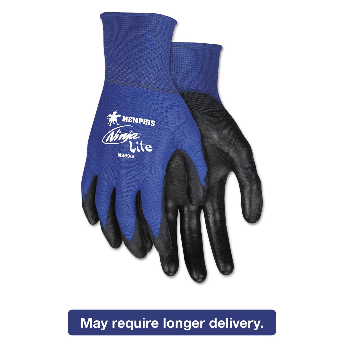 MCR Safety Ultra Tech Tactile Dexterity Work Gloves, Blue/Black, Medium, 12 Pairs -CRWN9696M