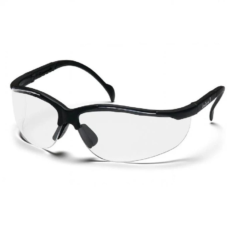 Pyramex Venture II SB1810ST Safety Glasses, Black Frame, Clear H2X Anti-Fog Lens, One Size, Box of 12