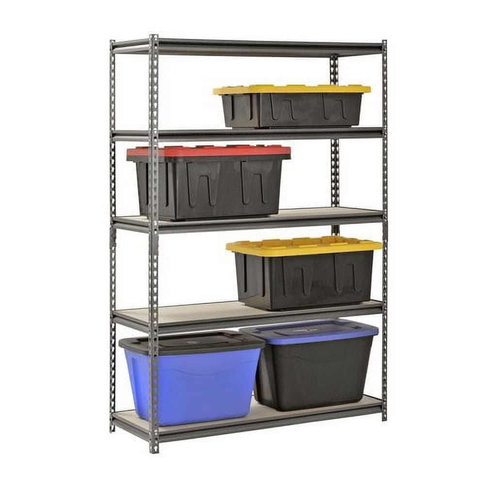 48"W X 18"D X 72"H 5-Shelf Steel Freestanding Shelves, Silver