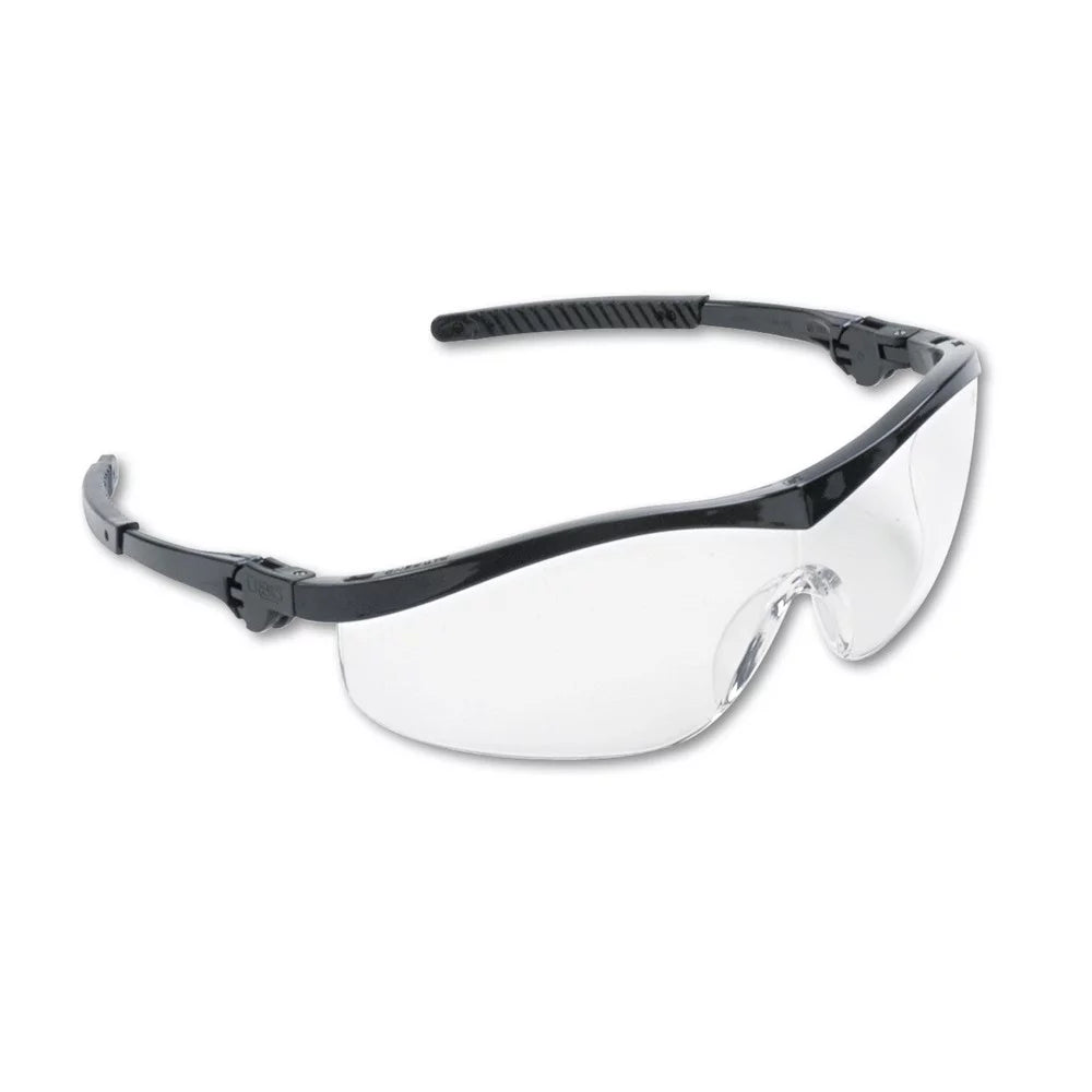 MCR SAFETY Storm Black Nylon Frame Wraparound Safety Glasses - Clear Lens (12-Piece/Box)