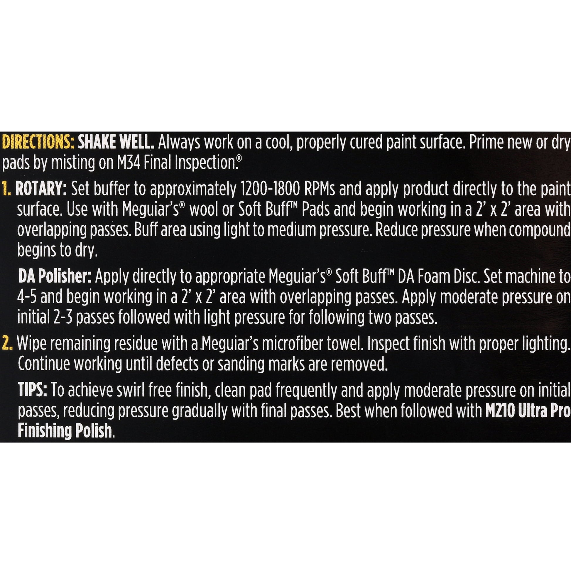 Meguiar's M110 Mirror Glaze Ultra Pro Speed Compound - Heavy Cut, High Gloss, M11032, 32 Oz