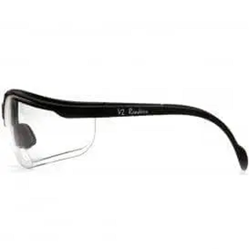 PYRAMEX Venture II Reader 2.0 Diopter Safety Glasses, Clear/Black