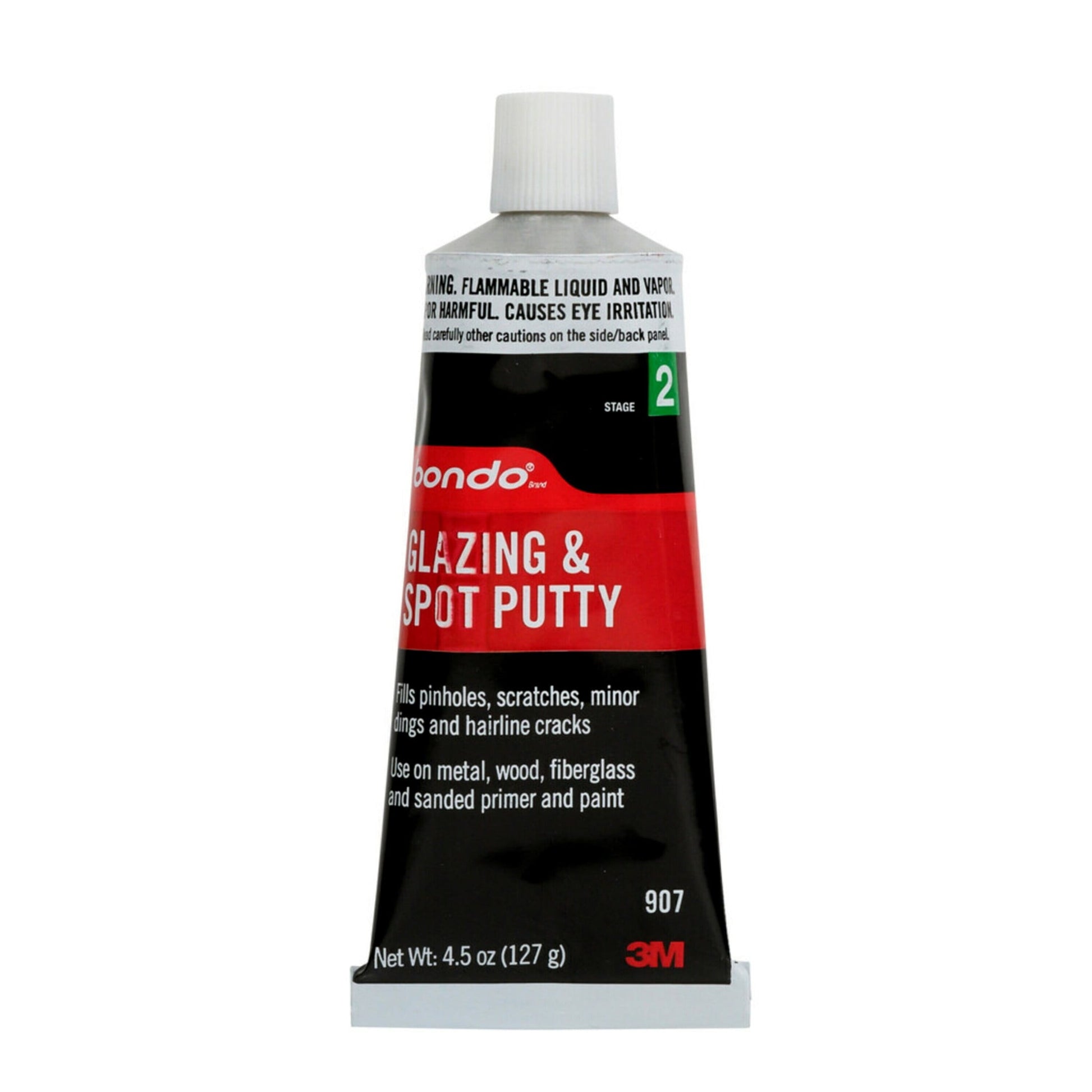 Bondo Glazing and Spot Putty, 00907ES, 4.5 Oz, 1 Tube