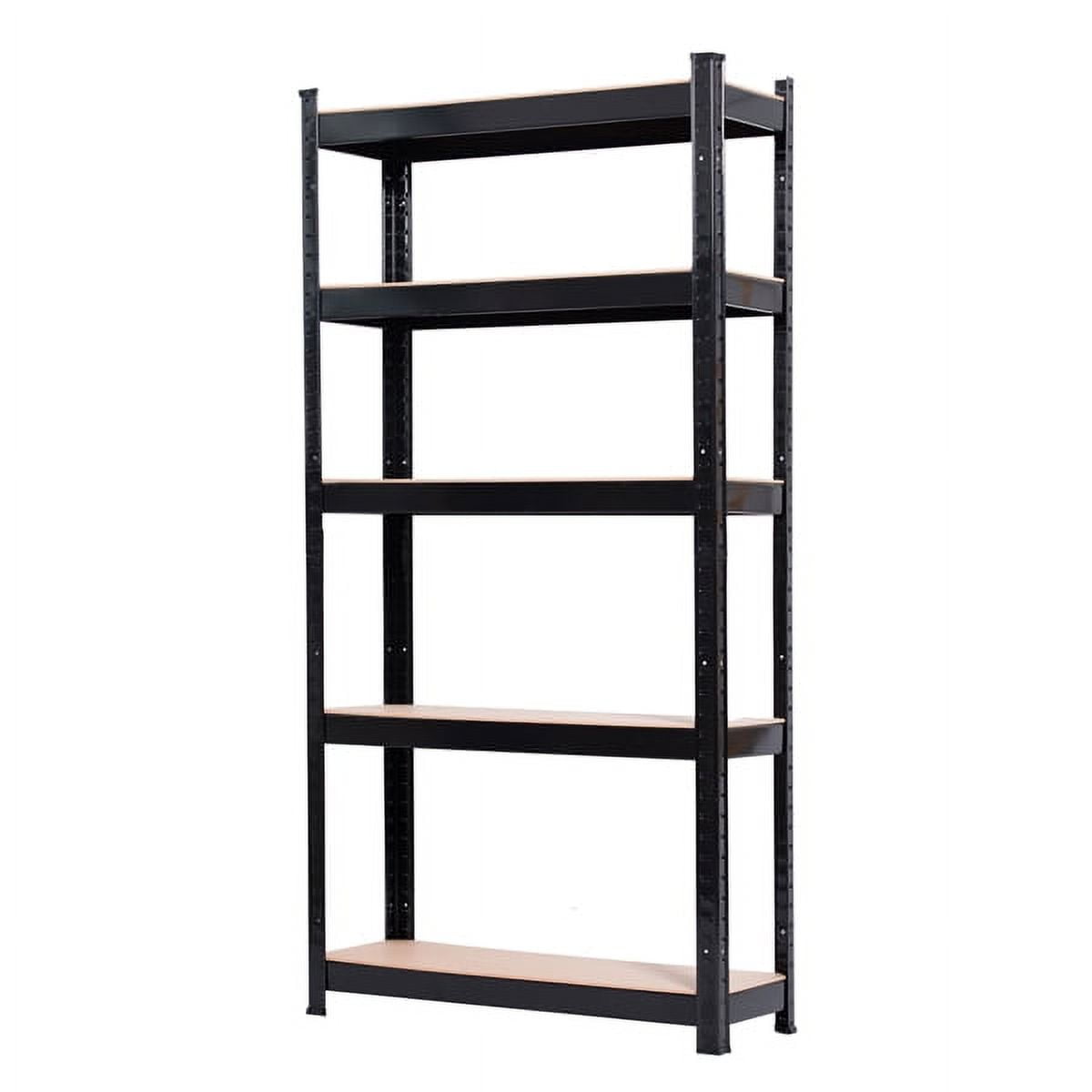 30"W X 12"D X 60"H, 5-Tier Steel Shelving, 500 Lbs. Capacity per Shelf, Black