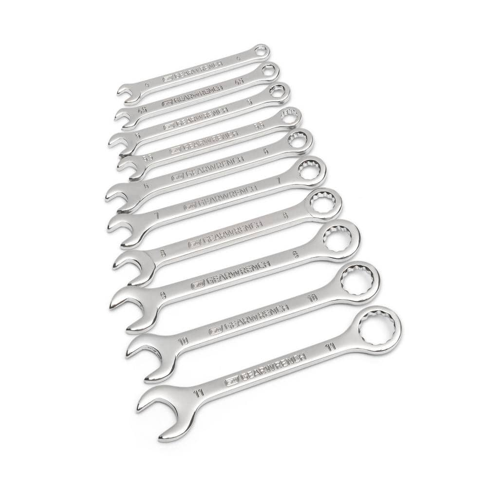 GEARWRENCH Metric Midget Combination Wrench Set with Pouch (10-Piece)