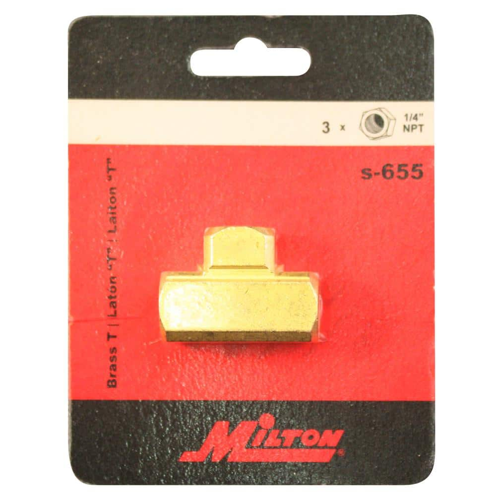 Milton 1/4" FNPT Brass Tee Hose Fitting