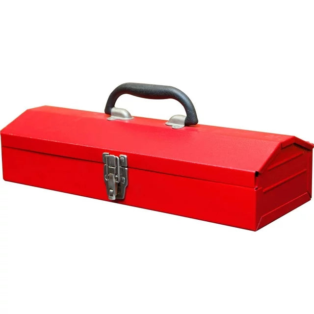 Torin 16" Hip Roof Style Portable Steel Tool Box with Metal Latch Closure, Red, B102TB